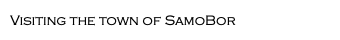 Visiting the town of SamoBor